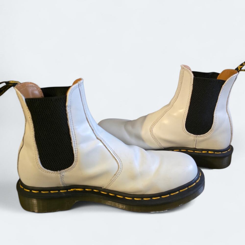 Dr. Martens White and Black Chelsea Boots